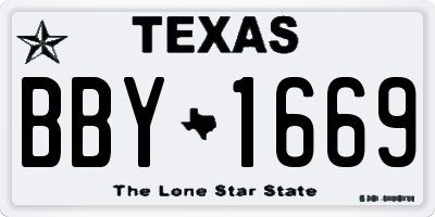 TX license plate BBY1669