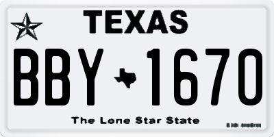 TX license plate BBY1670