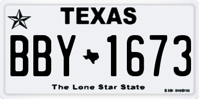 TX license plate BBY1673