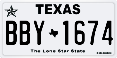 TX license plate BBY1674
