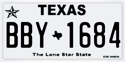 TX license plate BBY1684