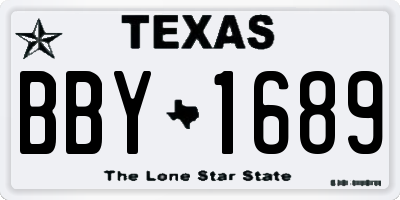 TX license plate BBY1689