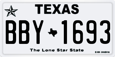 TX license plate BBY1693