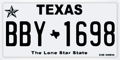 TX license plate BBY1698