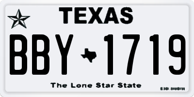 TX license plate BBY1719