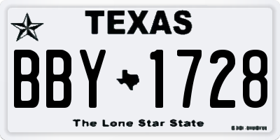 TX license plate BBY1728