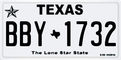 TX license plate BBY1732