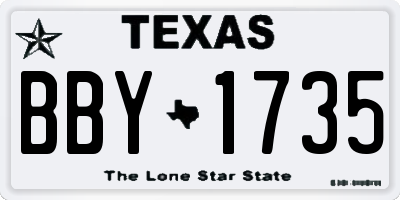 TX license plate BBY1735