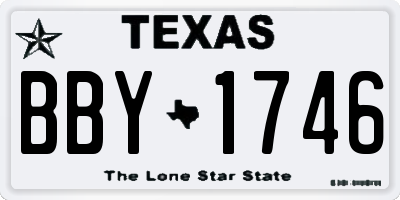 TX license plate BBY1746