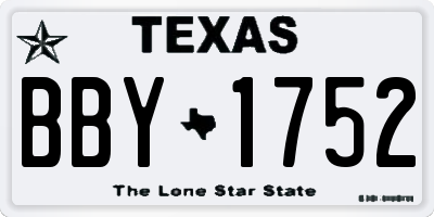 TX license plate BBY1752
