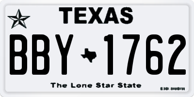 TX license plate BBY1762