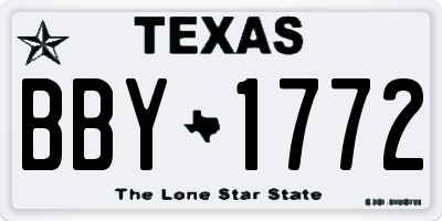 TX license plate BBY1772