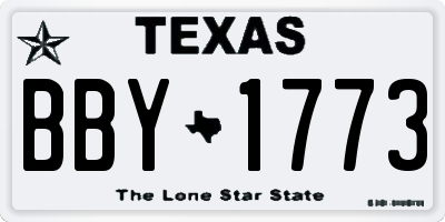 TX license plate BBY1773