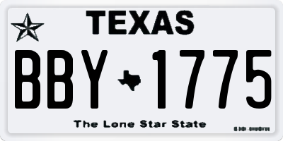 TX license plate BBY1775