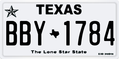 TX license plate BBY1784