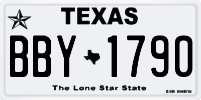 TX license plate BBY1790