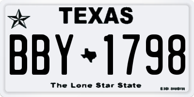 TX license plate BBY1798