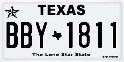 TX license plate BBY1811