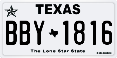 TX license plate BBY1816