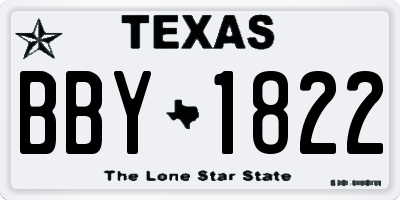 TX license plate BBY1822