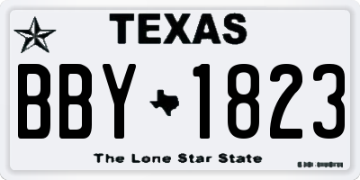 TX license plate BBY1823