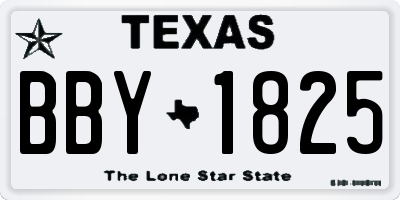 TX license plate BBY1825