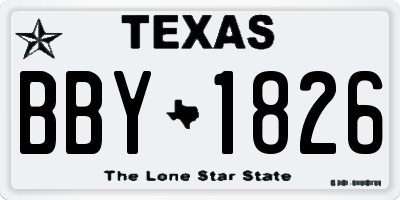 TX license plate BBY1826