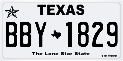 TX license plate BBY1829