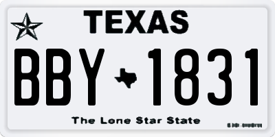 TX license plate BBY1831