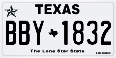TX license plate BBY1832