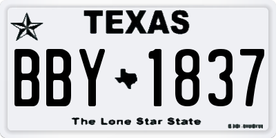 TX license plate BBY1837