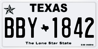 TX license plate BBY1842