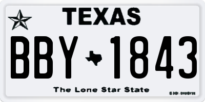 TX license plate BBY1843