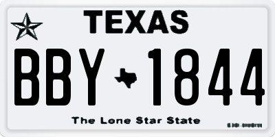 TX license plate BBY1844