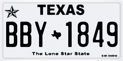 TX license plate BBY1849