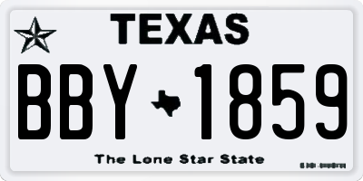 TX license plate BBY1859