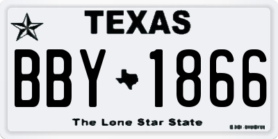 TX license plate BBY1866