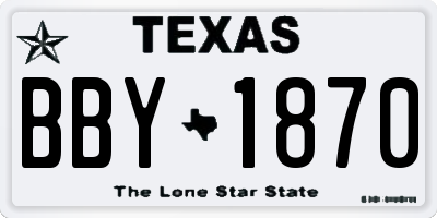 TX license plate BBY1870