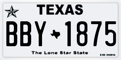 TX license plate BBY1875