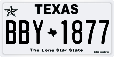 TX license plate BBY1877