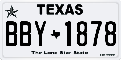 TX license plate BBY1878