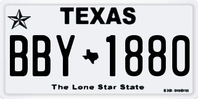 TX license plate BBY1880