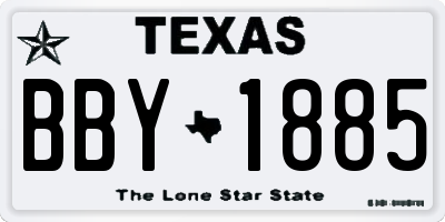 TX license plate BBY1885