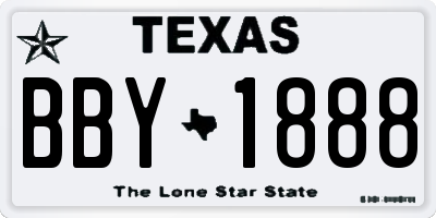 TX license plate BBY1888