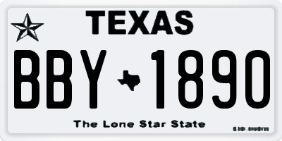 TX license plate BBY1890