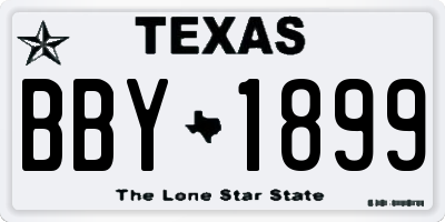 TX license plate BBY1899