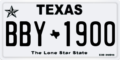 TX license plate BBY1900