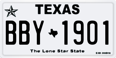 TX license plate BBY1901
