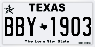 TX license plate BBY1903