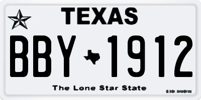 TX license plate BBY1912